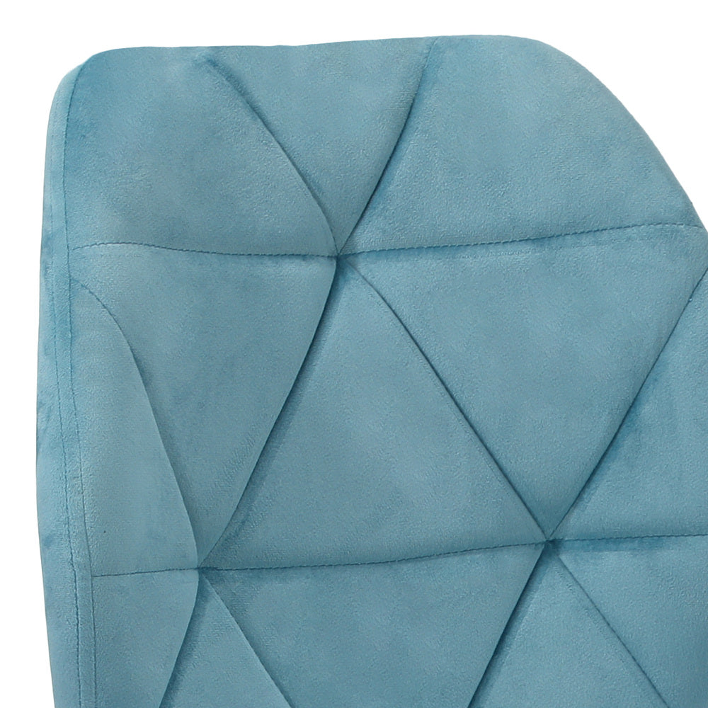 Oikiture Dining Chairs Set of 2 Velvet Blue-Dining Chair-PEROZ Accessories