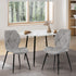 Oikiture Dining Chairs Set of 2 Velvet Grey-Dining Chair-PEROZ Accessories