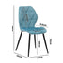 Oikiture Dining Chairs Set of 4 Velvet Blue-Dining Chair-PEROZ Accessories