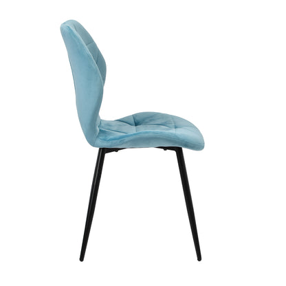 Oikiture Dining Chairs Set of 4 Velvet Blue-Dining Chair-PEROZ Accessories