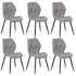 Oikiture Dining Chairs Set of 6 Velvet Grey-Dining Chair-PEROZ Accessories