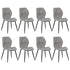 Oikiture Dining Chairs Set of 8 Velvet Grey-Dining Chair-PEROZ Accessories