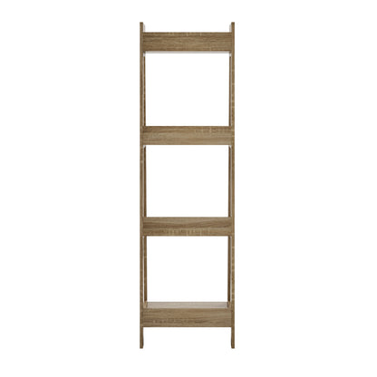 Oikiture Display Shelf 4 Tier Corner Ladder Shelves Natural-Bookshelf-PEROZ Accessories