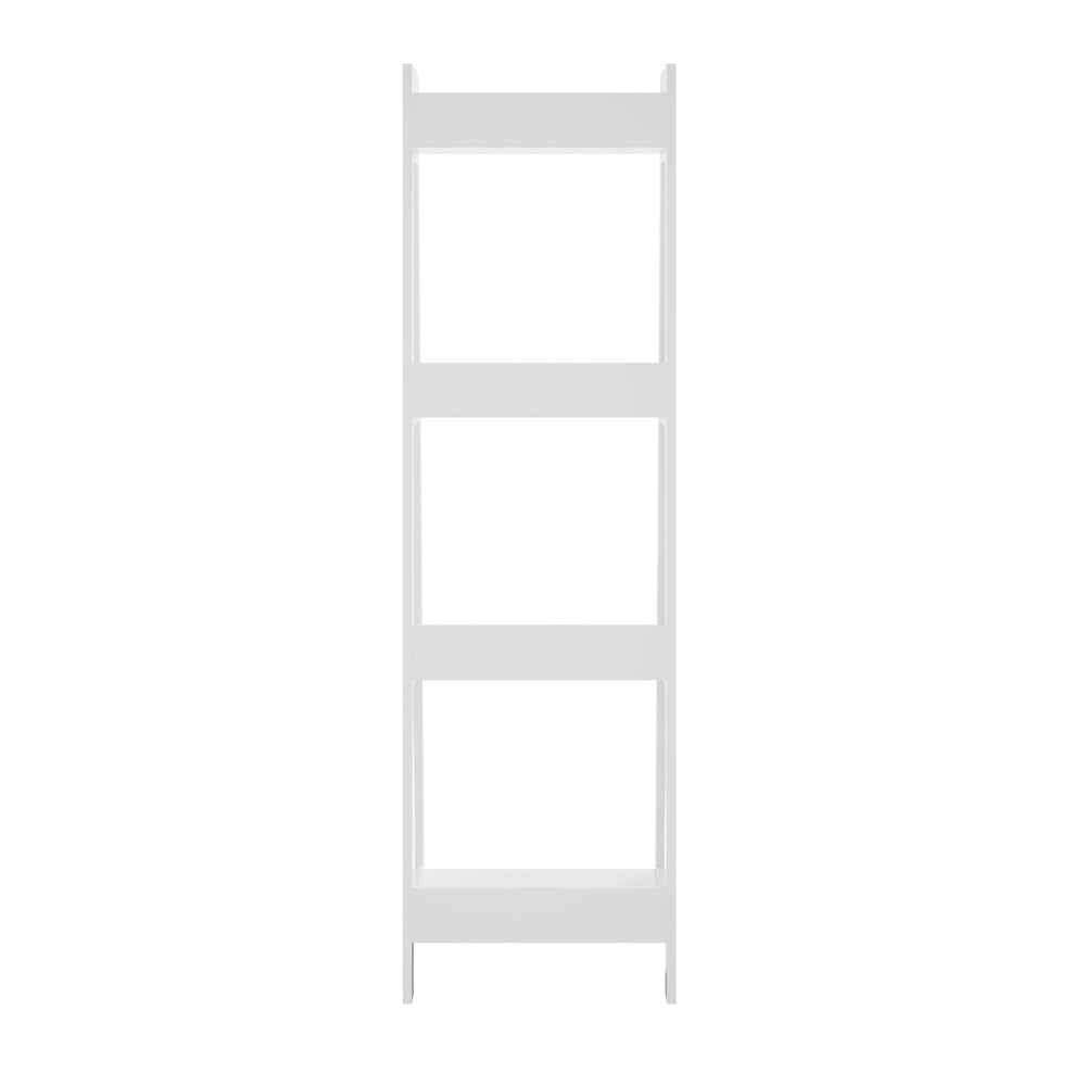 Oikiture Display Shelf 4 Tier Corner Ladder Shelves White-Bookshelf-PEROZ Accessories