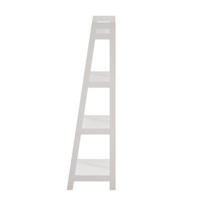 Oikiture Display Shelf 4 Tier Corner Ladder Shelves White-Bookshelf-PEROZ Accessories
