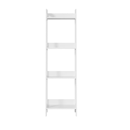 Oikiture Display Shelf 4 Tier Corner Ladder Shelves White-Bookshelf-PEROZ Accessories