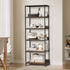 Oikiture Display Shelf 5 Tier Storage Shelves Black & Walnut-Display Shelf-PEROZ Accessories
