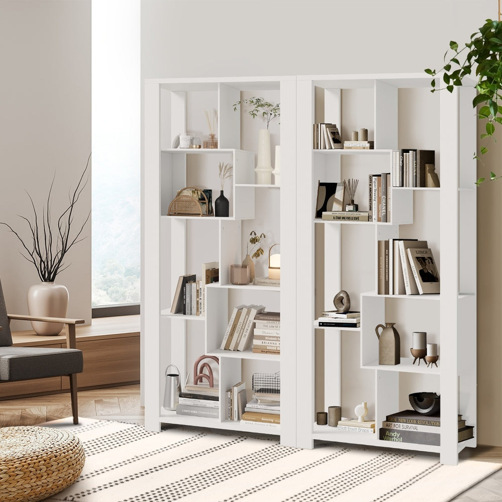Oikiture Display Shelf Open Multi-tier Shelves White-Display Shelf-PEROZ Accessories