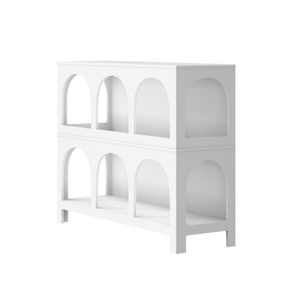 Oikiture Display Shelf Storage Stand Bookshelf White-Bookshelf-PEROZ Accessories