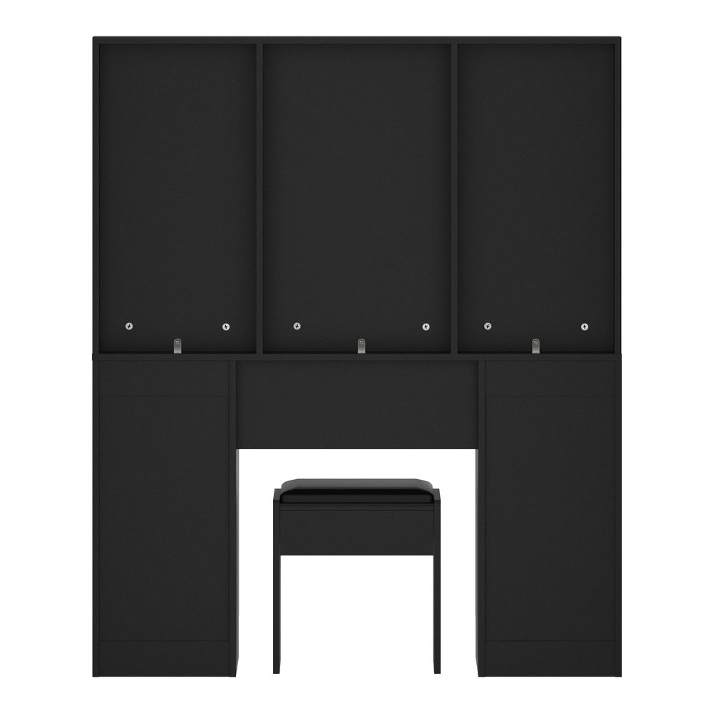 Oikiture Dressing Table Large Makeup Mirror 10 LED Bulbs Black-Dressing Table-PEROZ Accessories