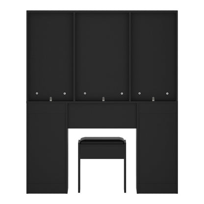 Oikiture Dressing Table Large Makeup Mirror 10 LED Bulbs Black-Dressing Table-PEROZ Accessories