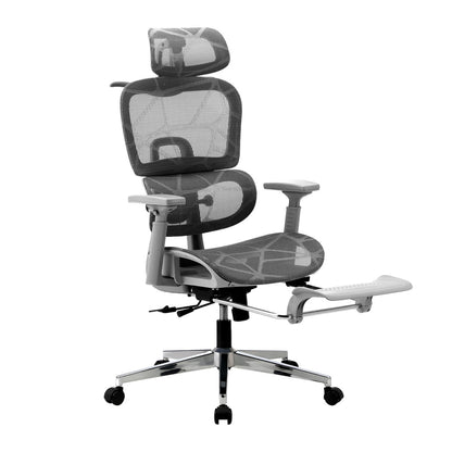 Oikiture Ergonomic Office Chair Mesh Executive Seat Grey-Office Chair-PEROZ Accessories