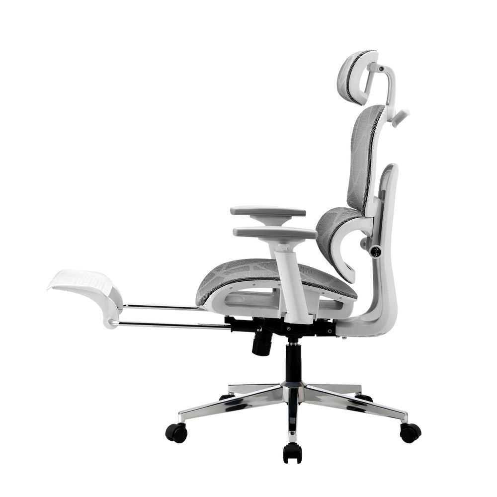 Oikiture Ergonomic Office Chair Mesh Executive Seat WH &amp; GY-Office Chair-PEROZ Accessories