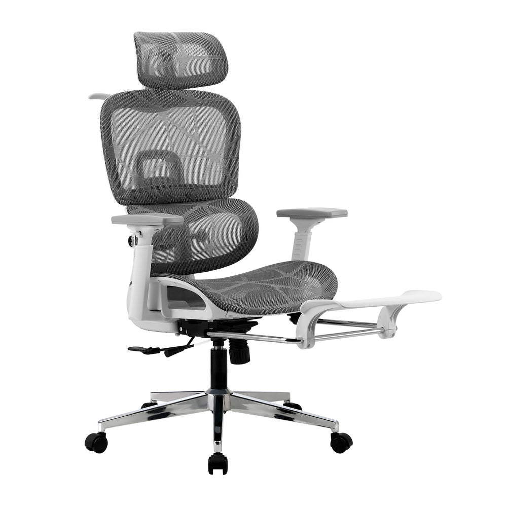 Oikiture Ergonomic Office Chair Mesh Executive Seat WH &amp; GY-Office Chair-PEROZ Accessories