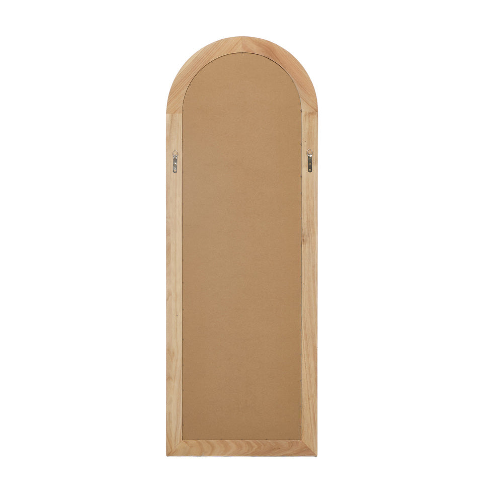 Oikiture Full Length Arch Mirror 165x60cm Natural Wood Wall Mounted-Full Length Mirror-PEROZ Accessories