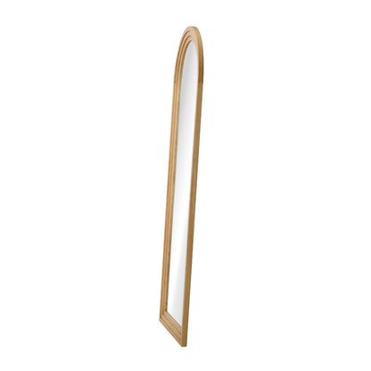 Oikiture Full Length Arch Mirror 165x60cm Natural Wood Wall Mounted-Full Length Mirror-PEROZ Accessories