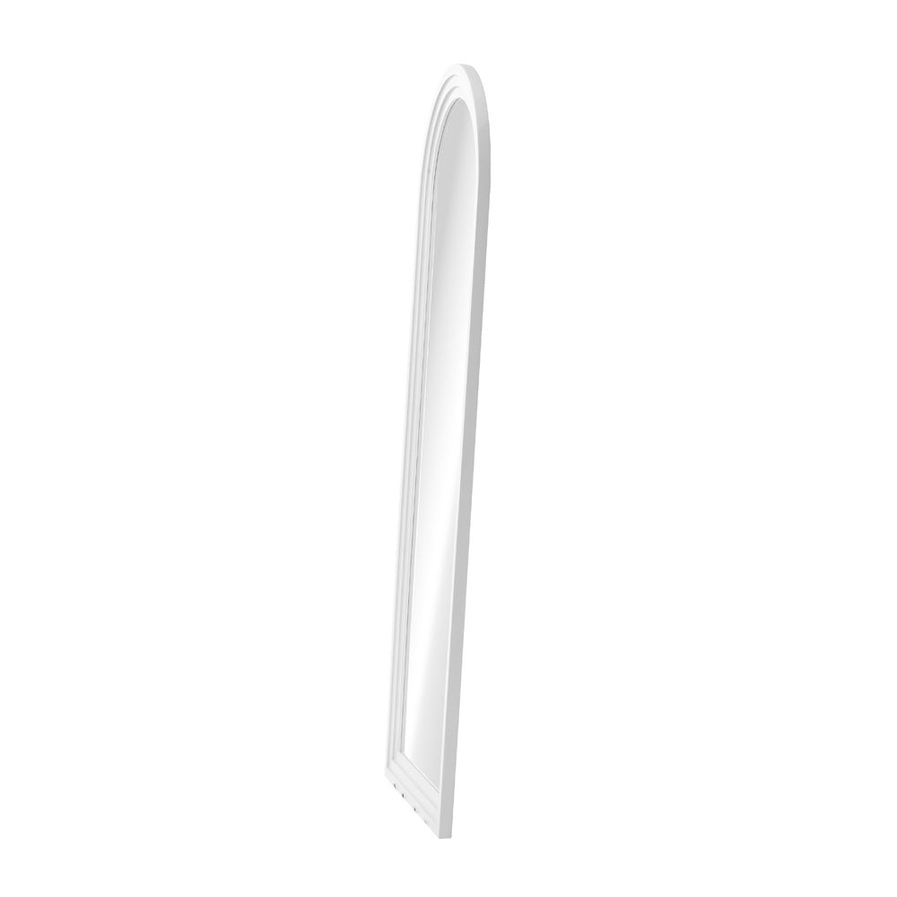 Oikiture Full Length Arch Mirror 165x60cm White Wood Wall Mounted-Full Length Mirror-PEROZ Accessories