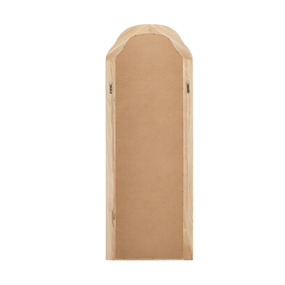 Oikiture Full Length Floor Makeup Mirror 165x60cm Natural Wood Bedroom-Full Length Mirror-PEROZ Accessories