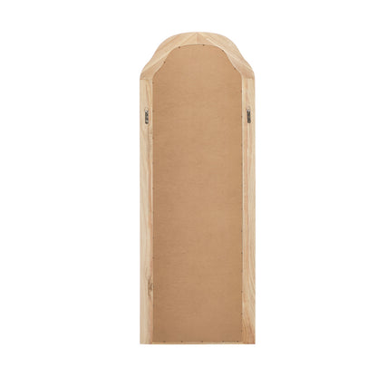 Oikiture Full Length Floor Makeup Mirror 165x60cm Natural Wood Bedroom-Full Length Mirror-PEROZ Accessories