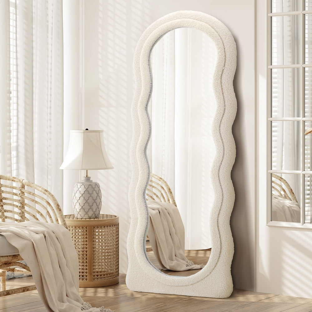 Oikiture Full Length Mirror 160cm Boucle Frame Floor Mirror-Full Length Mirror-PEROZ Accessories