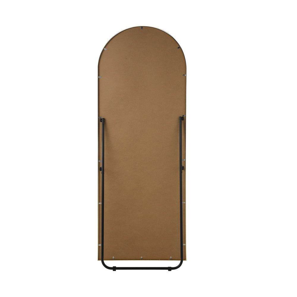 Oikiture Full Length Mirror Arched Free Standing Gold 166x60cm-Full Length Mirror-PEROZ Accessories