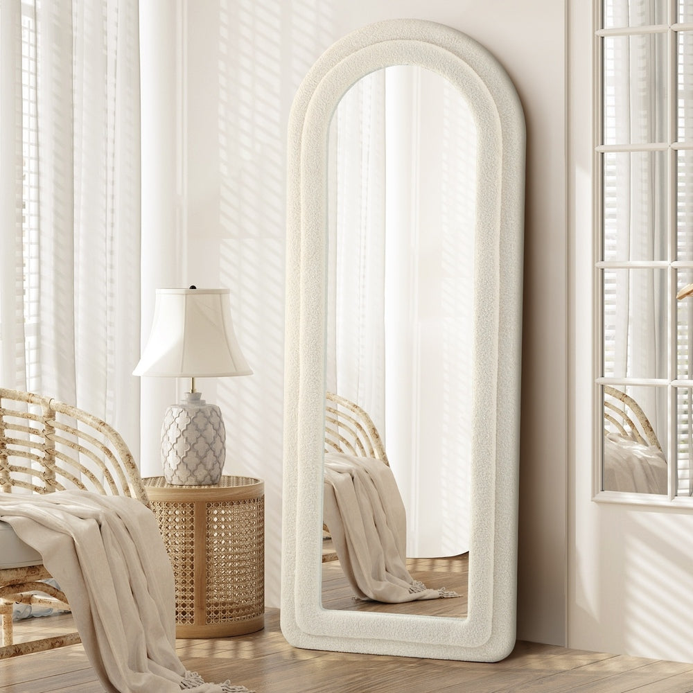 Oikiture Full Length Mirror Boucle Frame 1.6M Floor Mirrors-Full Length Mirror-PEROZ Accessories