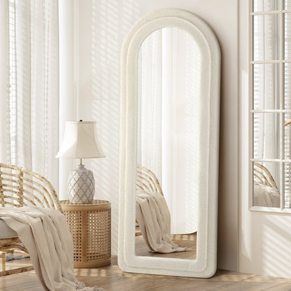 Oikiture Full Length Mirror Boucle Frame 1.6M Floor Mirrors-Full Length Mirror-PEROZ Accessories