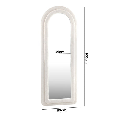 Oikiture Full Length Mirror Boucle Frame 1.6M Floor Mirrors-Full Length Mirror-PEROZ Accessories