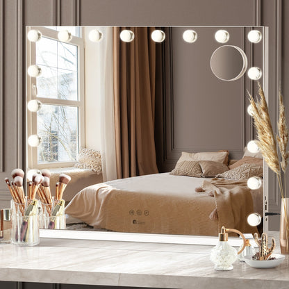 Oikiture Hollywood Makeup Mirror Magnifying LED 18 Bulbs 80x62cm-Makeup Mirrors-PEROZ Accessories