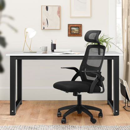 Oikiture Home Office Set Computer Desk and Mesh Office Chair BK &amp; WH-Office Set-PEROZ Accessories
