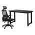 Oikiture Home Office Set Computer Desk and Mesh Office Chair Black-Office Set-PEROZ Accessories