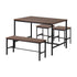 Oikiture Industrial Dining Table 4 Seaters with Kitchen Bench Chairs Natural-Dining Set-PEROZ Accessories