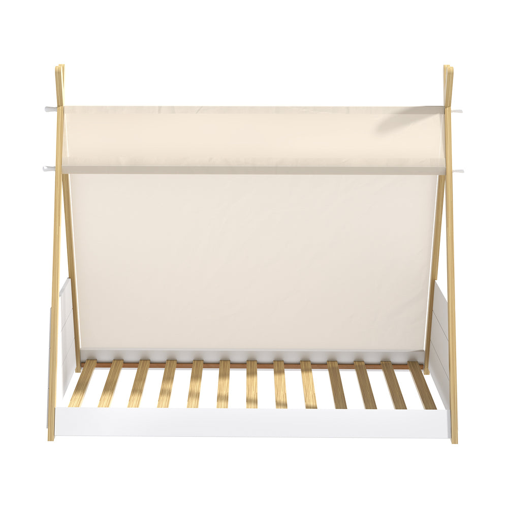 Oikiture Kids Bed Frame and Mattress Single House Teepee Triangle Beds-Wooden Bed Frame-PEROZ Accessories
