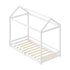 Oikiture Kids Wooden Bed Frame House Frame Timber with Fence Single White-Wooden Bed Frames-PEROZ Accessories