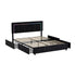 Oikiture LED Bed Frame Queen Size 4 Drawers Adjustable Headboard Black-Bed Frame-PEROZ Accessories