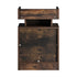 Oikiture LED Bedside Table USB Charging Station Brown-Bedside Table-PEROZ Accessories