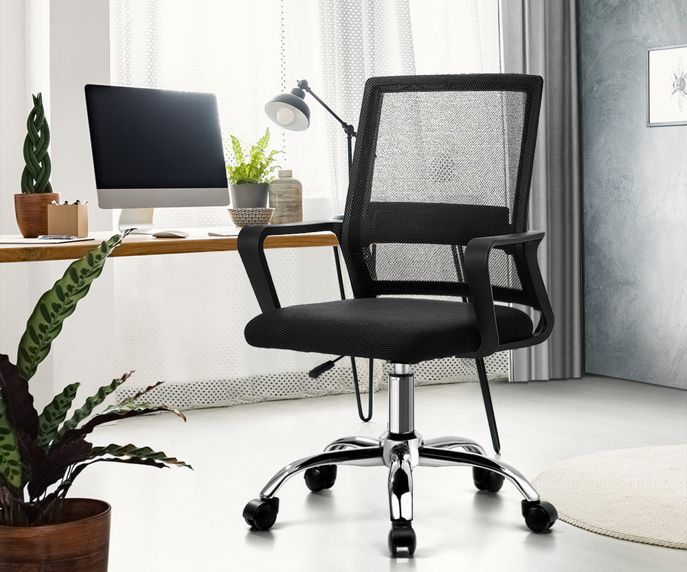 Oikiture Mesh Office Chair Executive Computer Seat Black-Office Chair-PEROZ Accessories
