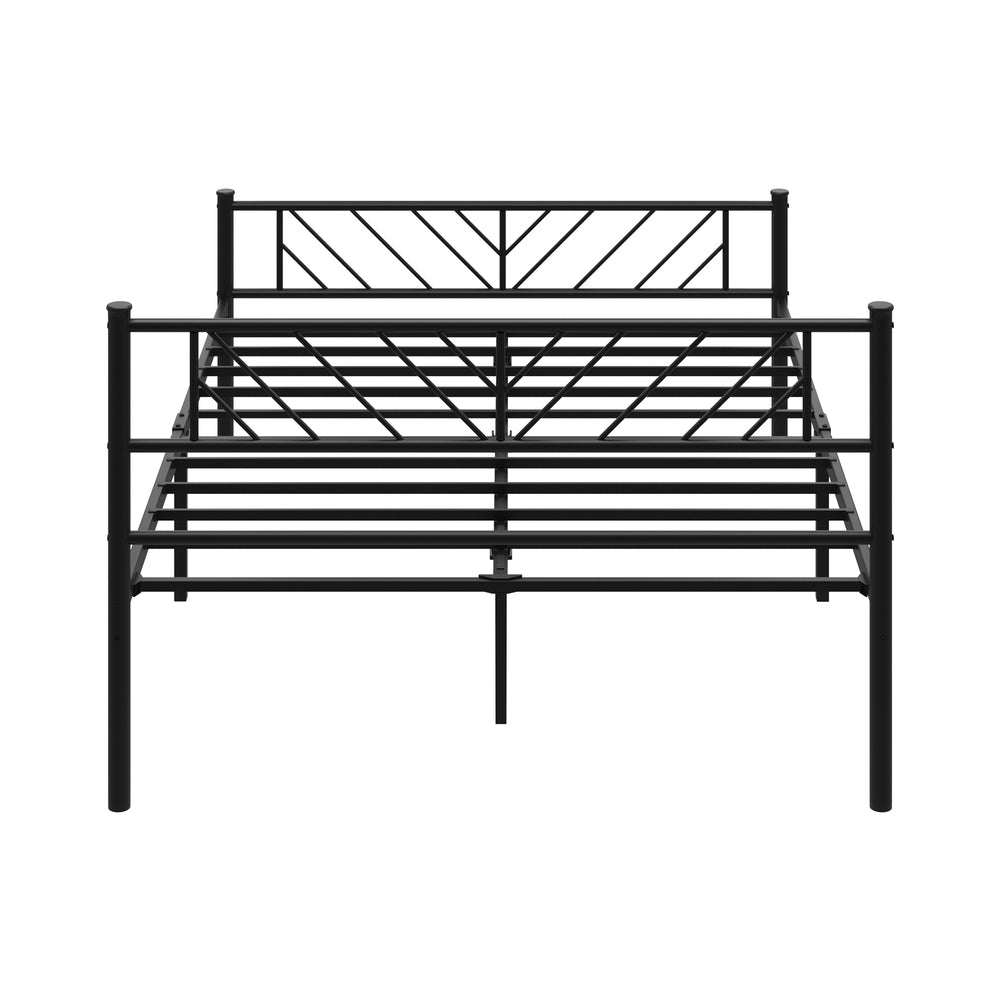 Oikiture Metal Bed Frame Double Size Bed Base Platform Black SIS-Metal Bed Frame-PEROZ Accessories