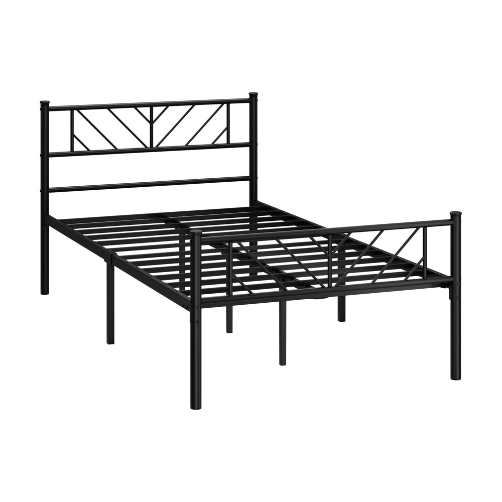 Oikiture Metal Bed Frame King Single Bed Base Platform Black SIS-Metal Bed Frame-PEROZ Accessories
