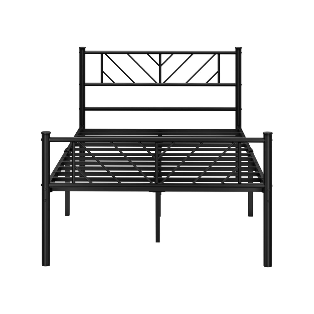 Oikiture Metal Bed Frame King Single Bed Base Platform Black SIS-Metal Bed Frame-PEROZ Accessories