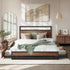 Oikiture Metal Bed Frame Queen LED Storage Headboard USB Charging & 4 Drawers-Metal Bed Frame-PEROZ Accessories