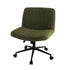 Oikiture Mid Back Armless Office Chair Wide Seat with Wheels Sherpa Green-Office Chair-PEROZ Accessories