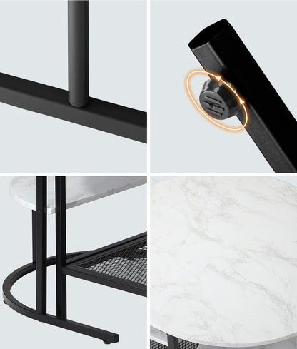 Oikiture Nesting Coffee Table Set of 2 Detachable Faux Marble-Coffee Table-PEROZ Accessories