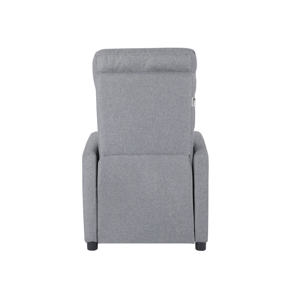 Oikiture Recliner Chair Armchair Adjustable Sofa Lounge Polyester Grey-Recliner Chair-PEROZ Accessories