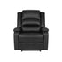 Oikiture Recliner Chair Armchair with Side Pocket Leather Black-Recliner Chair-PEROZ Accessories