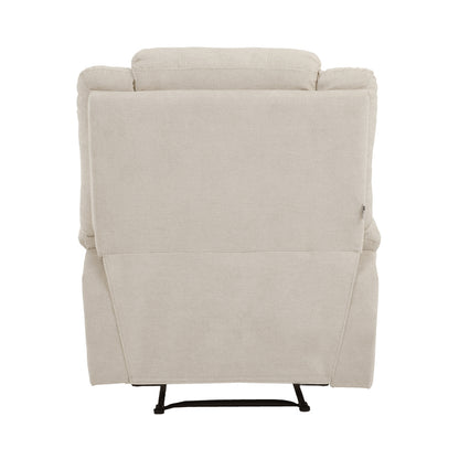 Oikiture Recliner Chair Padded Lounge With Side Pocket Polyester Beige-Recliner Chair-PEROZ Accessories