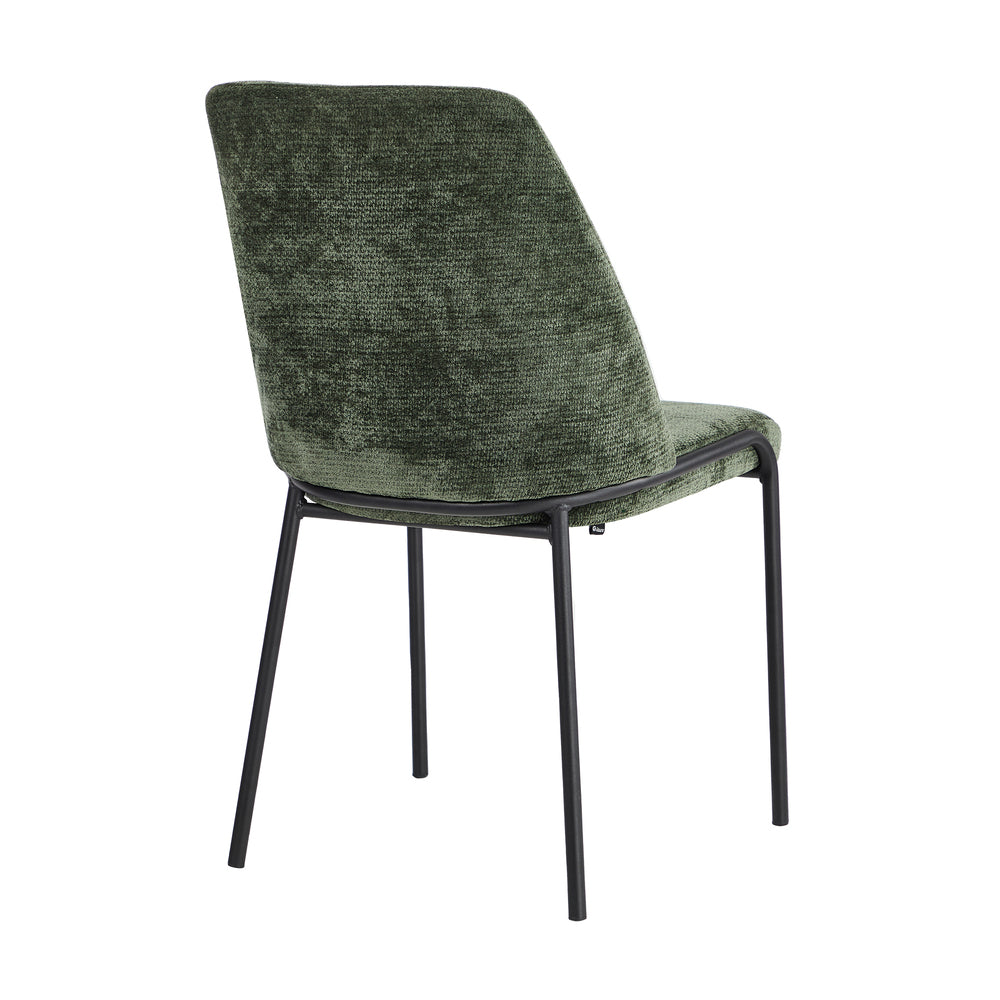 Oikiture Set of 2 Dining Chairs Chenille Fabric Padded Seat Green-Dining Chair-PEROZ Accessories