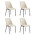 Oikiture Set of 4 Dining Chairs Chenille Fabric Padded Seat Beige-Dining Chair-PEROZ Accessories