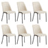 Oikiture Set of 6 Dining Chairs Chenille Fabric Padded Seat Beige-Dining Chair-PEROZ Accessories