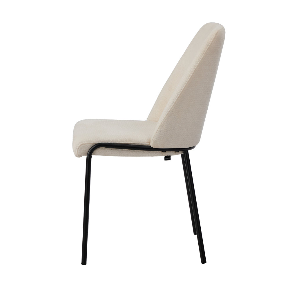 Oikiture Set of 6 Dining Chairs Chenille Fabric Padded Seat Beige-Dining Chair-PEROZ Accessories